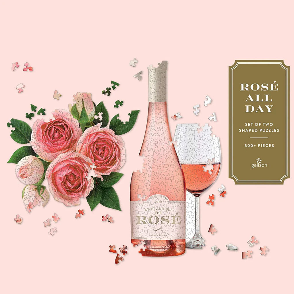 Rosé All Day (Set of Two) Shaped Jigsaw Puzzle Set 500 Pieces New in box