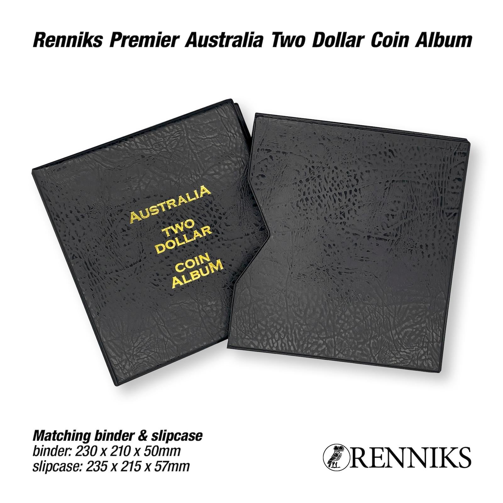 Renniks Premier Australia $2 Coin Album – Dedicated Storage for Two Dollar Coins (RPA2D)