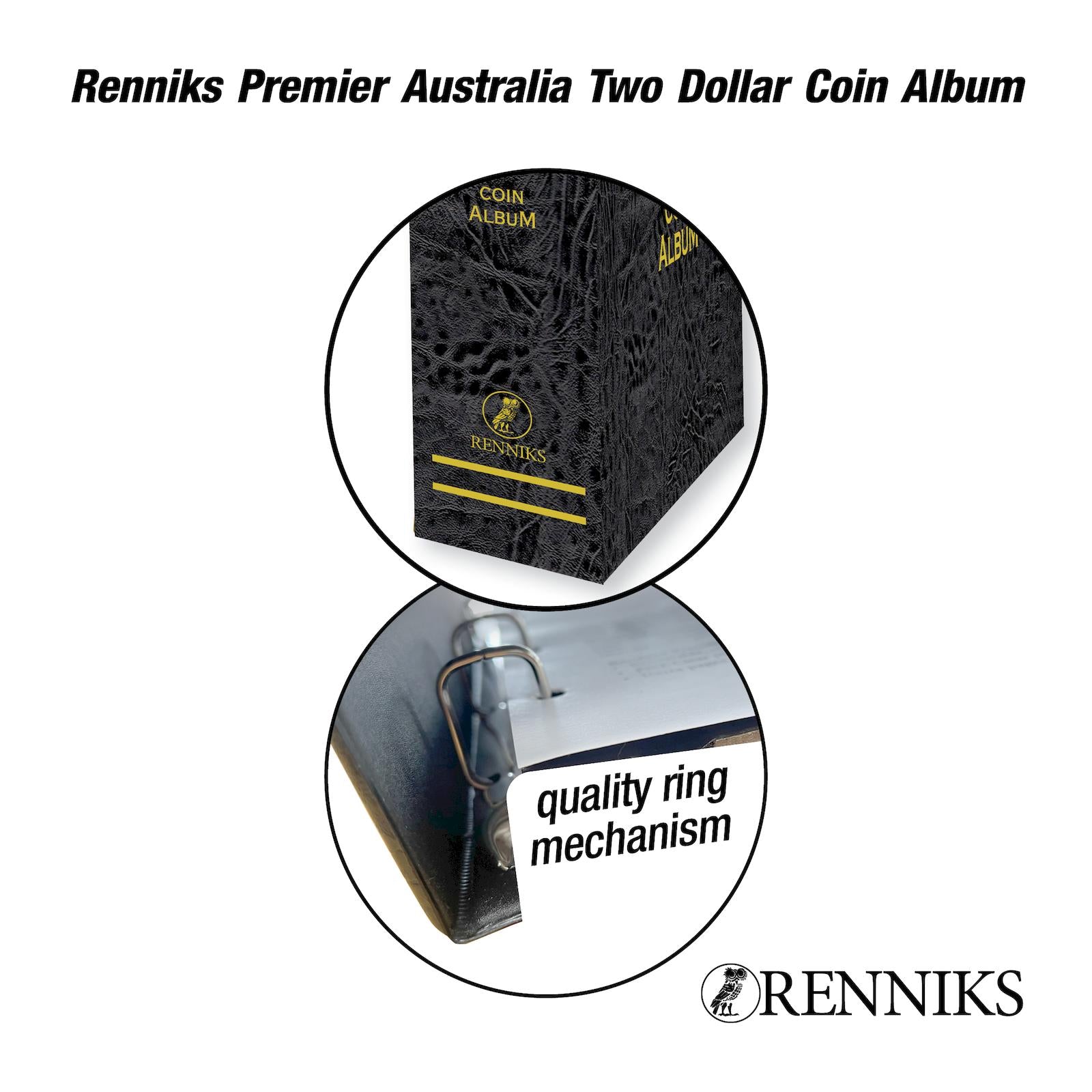 Renniks Premier Australia $2 Coin Album – Dedicated Storage for Two Dollar Coins (RPA2D)