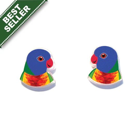 Rainbow Lorikeet Studs by Smyle Designs