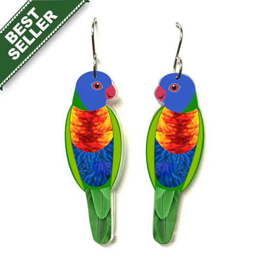 Rainbow Lorikeet Earrings by Smyle Designs
