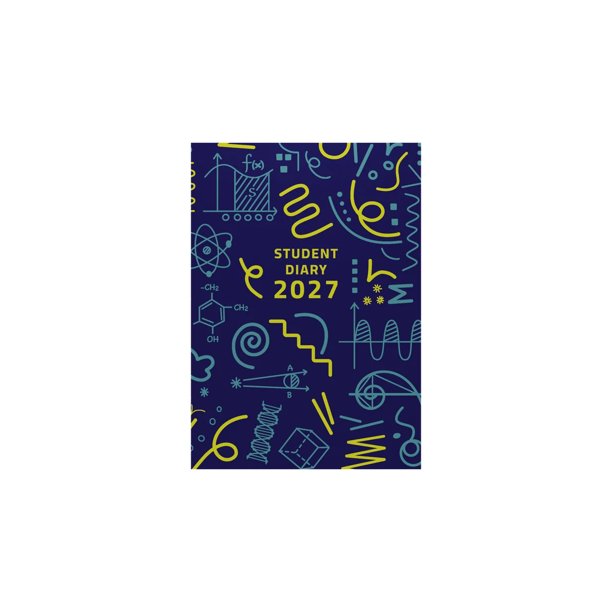 Angled view of the Collins Colplan 2027 A5 perfect-bound student diary