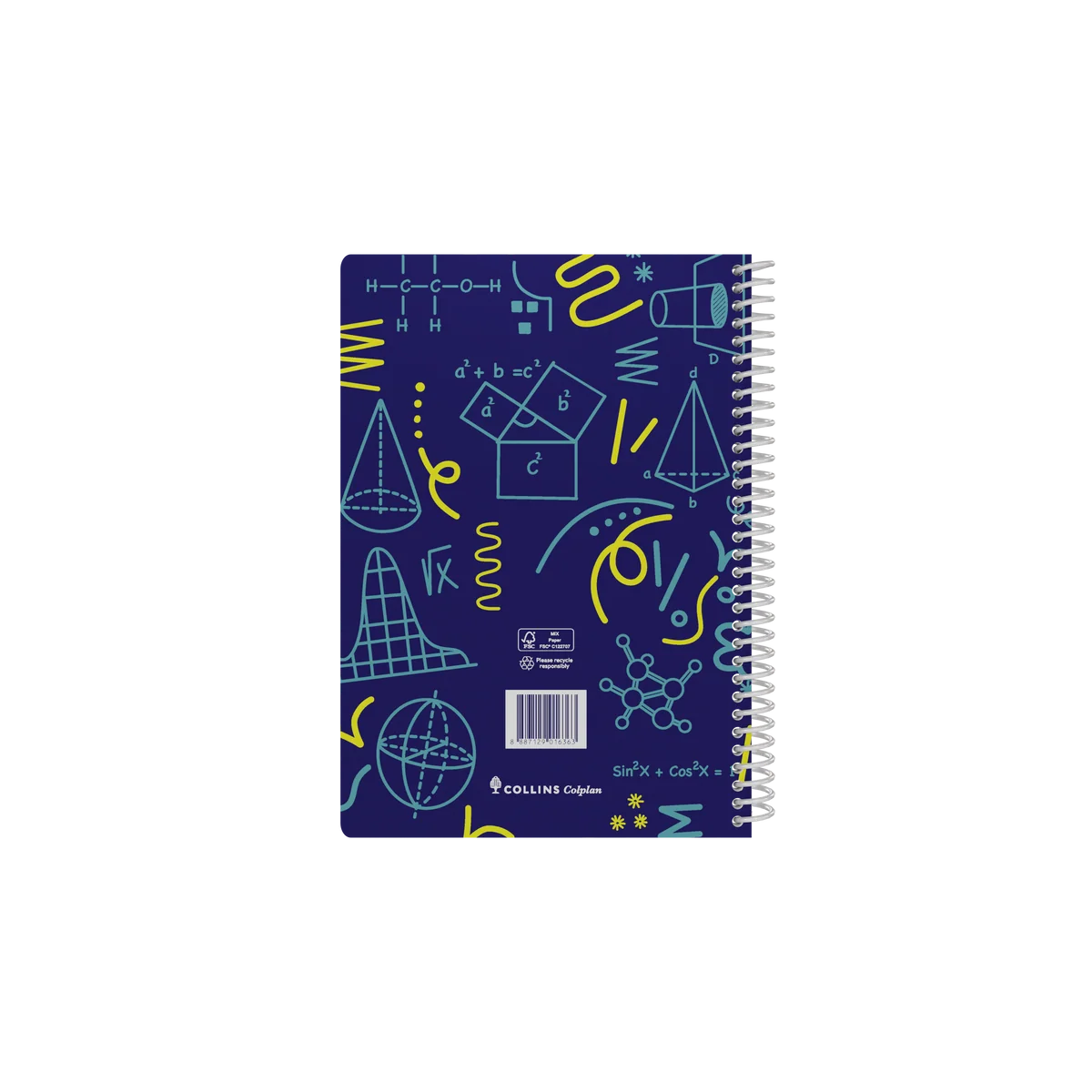 Back cover of the Collins Colplan 2027 A5 spiral student diary