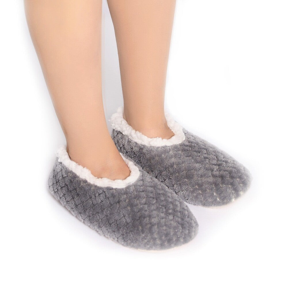 SnugUps Women's Soft Petal Grey Winter Booties Warm Slippers