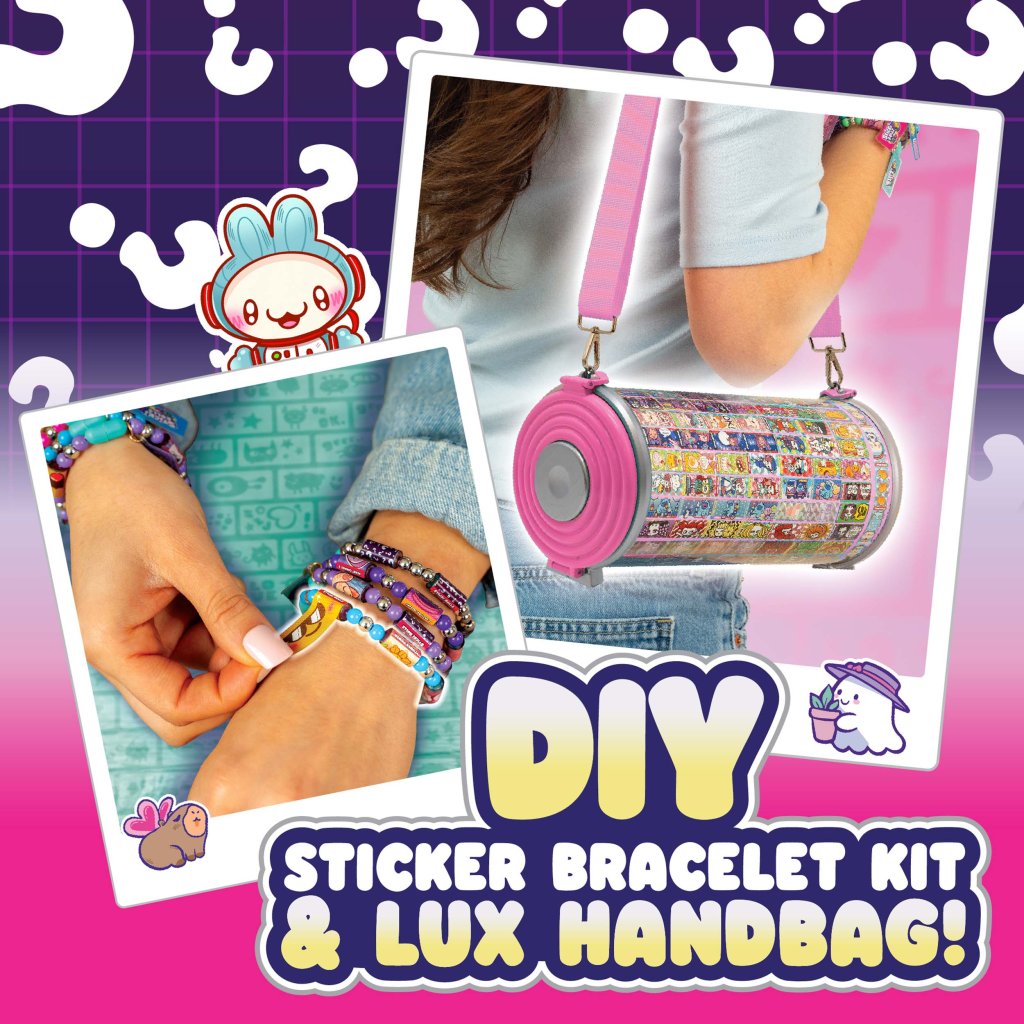 Sticki Rolls Sticki Rolluxe Studio Assortment – Creative Sticker Storage Handbag for Kids