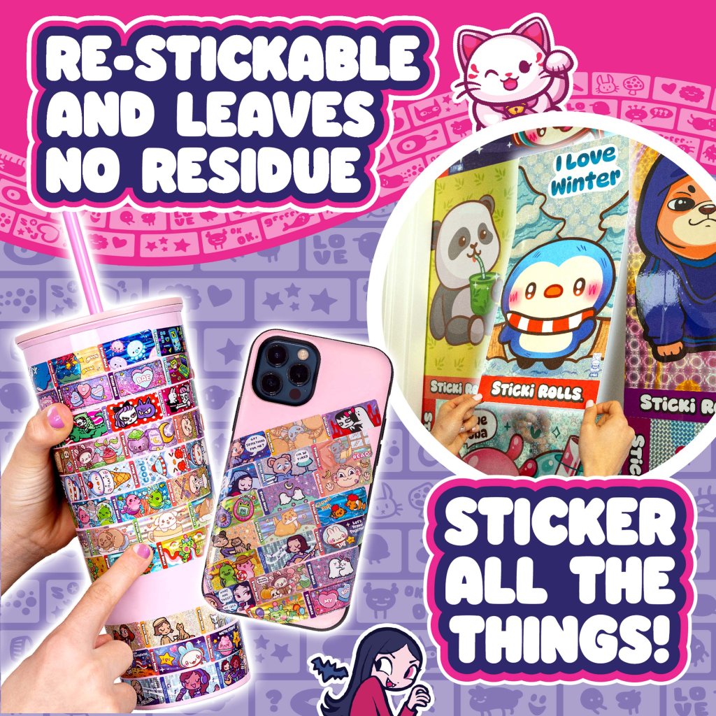 Sticki Rolls Sticki Rolluxe Studio Assortment – Creative Sticker Storage Handbag for Kids