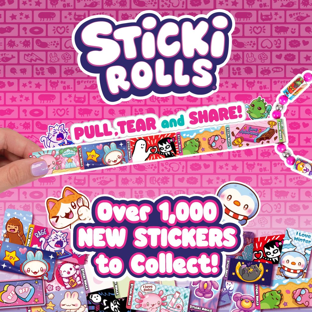 Sticki Rolls Sticki Rolluxe Studio Assortment – Creative Sticker Storage Handbag for Kids