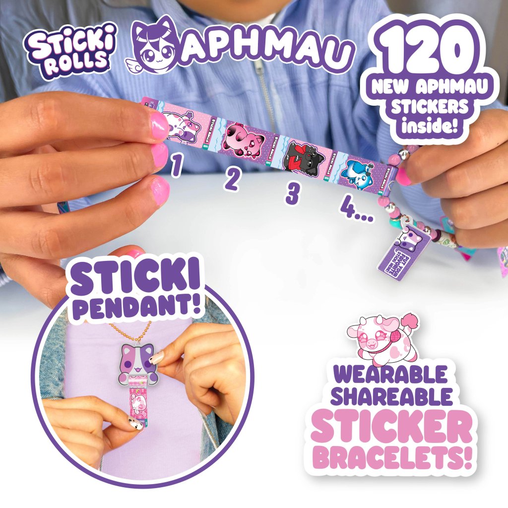 Sticki Rolls x Aphmau Pendant & Bracelet Set – Limited Edition Collectible Fun