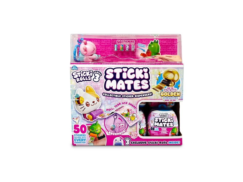 Sticki Rolls Sticki Mates Series 3 with Backpack Clip & 5 Sticker Rolls