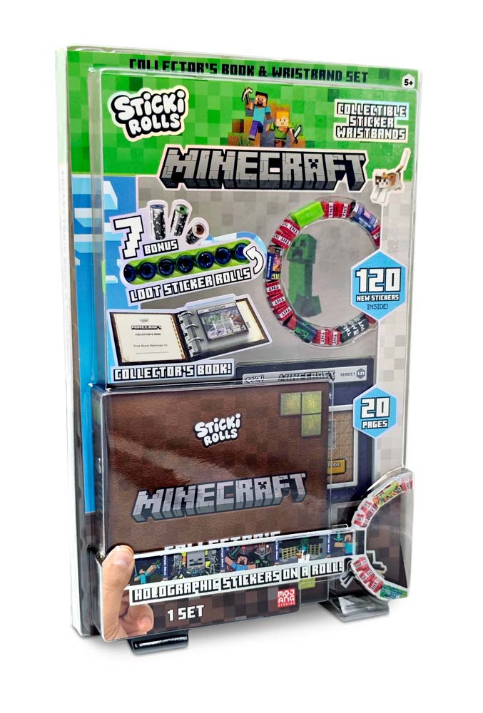 Sticki Rolls Minecraft Sticki Book - Collectible  Sticker Wristband,