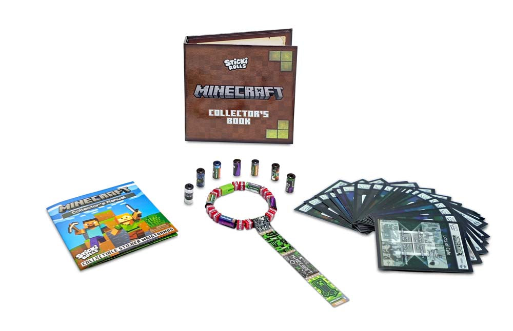 Sticki Rolls Minecraft Sticki Book - Collectible  Sticker Wristband,