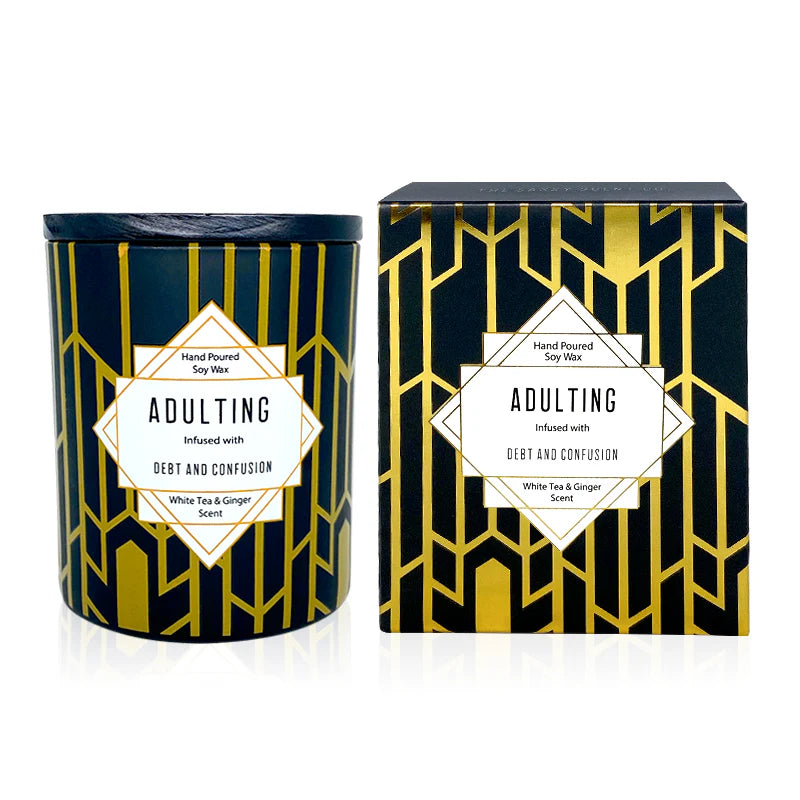 Artico Sassy Scented Candle - Adulting - White Tea and Ginger Scent