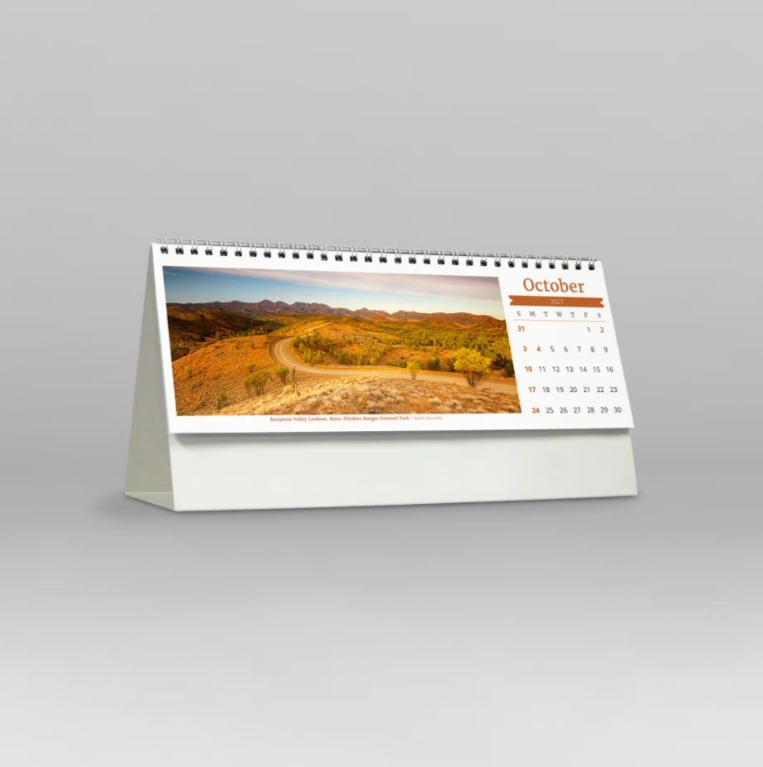 2027 Visions of Australia Spiral Desk Calendar 285x150mm