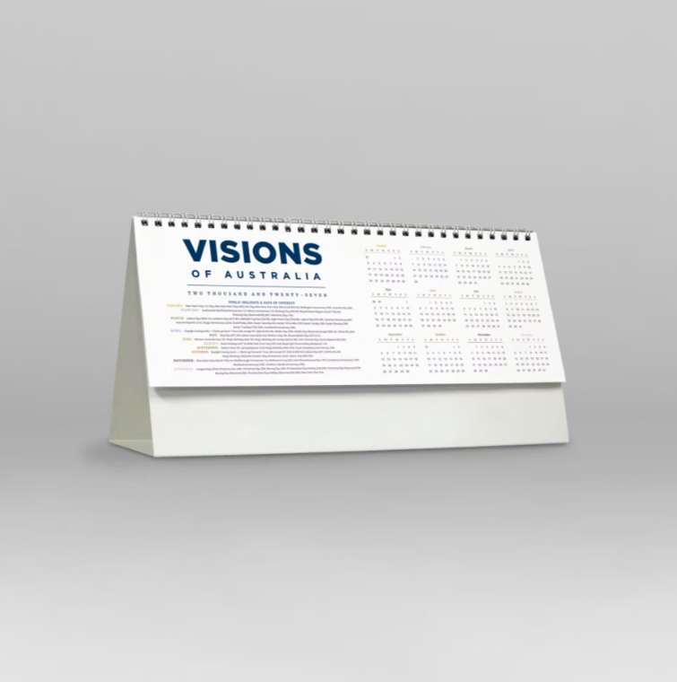2027 Visions of Australia Spiral Desk Calendar 285x150mm