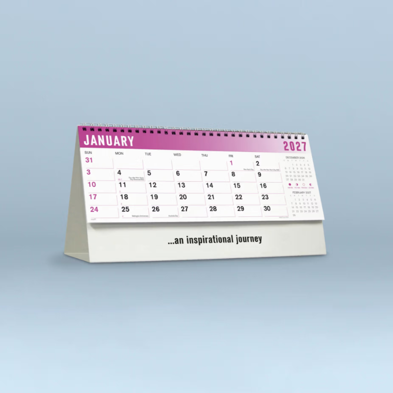 2027 Focus  Desk Calendar 285x150mm - Inspirational Desk Calendar