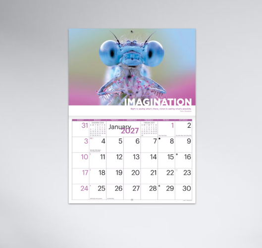 2027 Inspirations Booklet Calendar with Envelope 297x205mm - Modern Inspirational Calendar