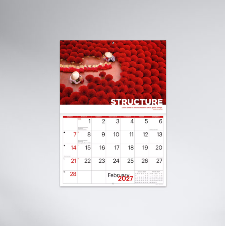 2027 Inspirations Booklet Calendar with Envelope 297x205mm - Modern Inspirational Calendar