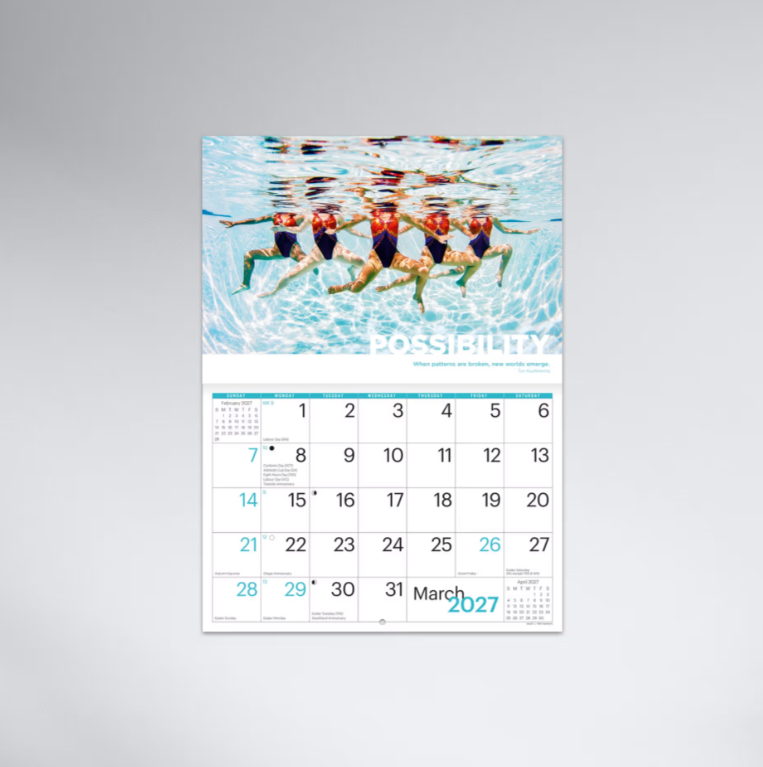 2027 Inspirations Booklet Calendar with Envelope 297x205mm - Modern Inspirational Calendar