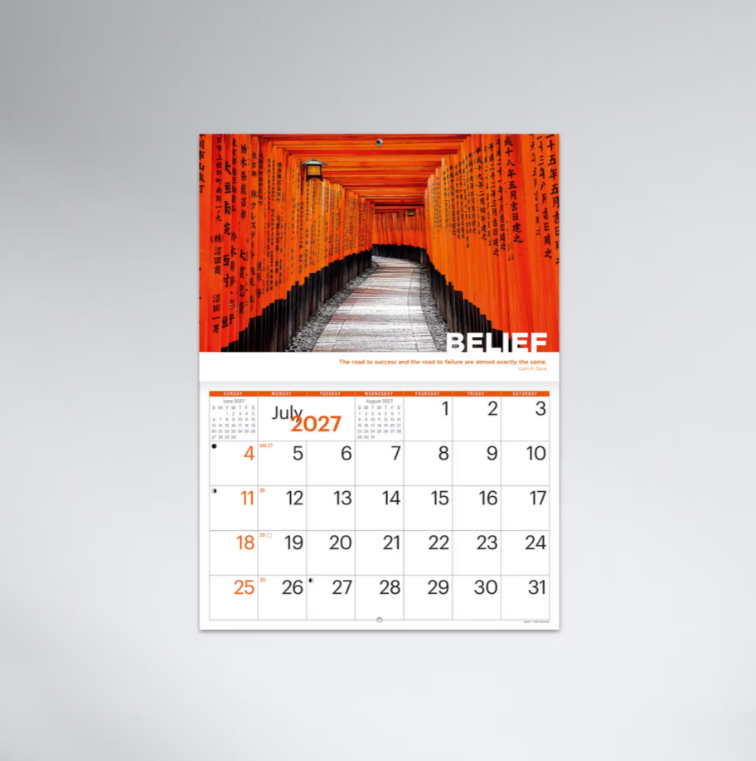 2027 Inspirations Booklet Calendar with Envelope 297x205mm - Modern Inspirational Calendar