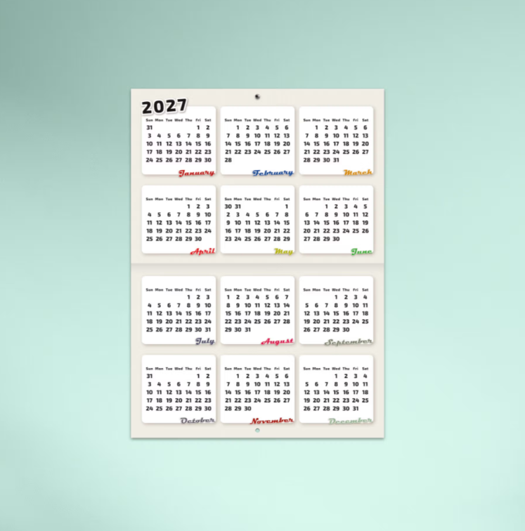 2027 Custom Classics Stitched Booklet Calendar 297x205mm