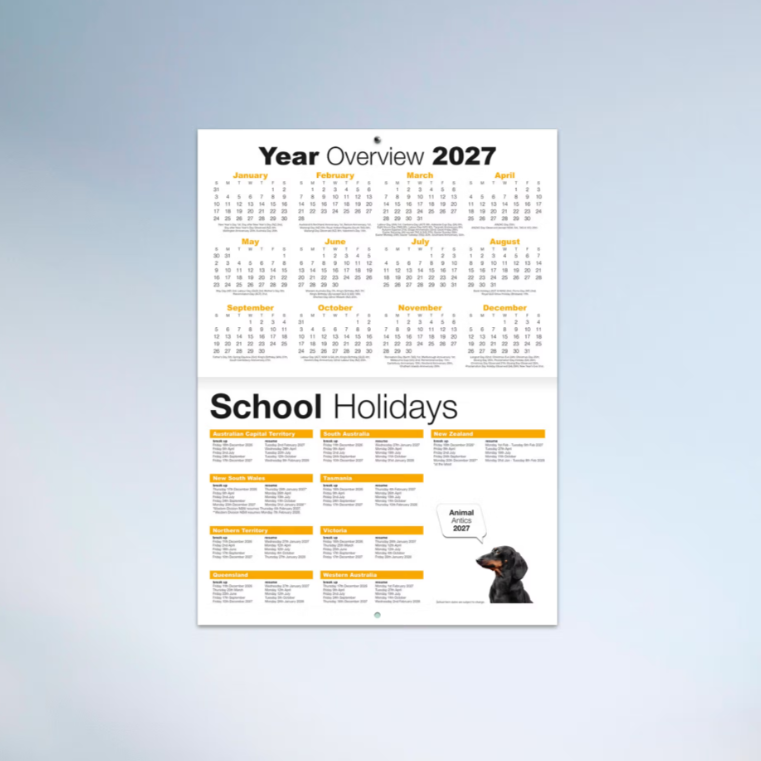 2027 Easy2c Animal Antics Booklet Calendar 297x205mm