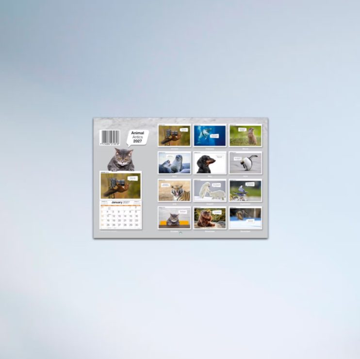 2027 Easy2c Animal Antics Booklet Calendar 297x205mm