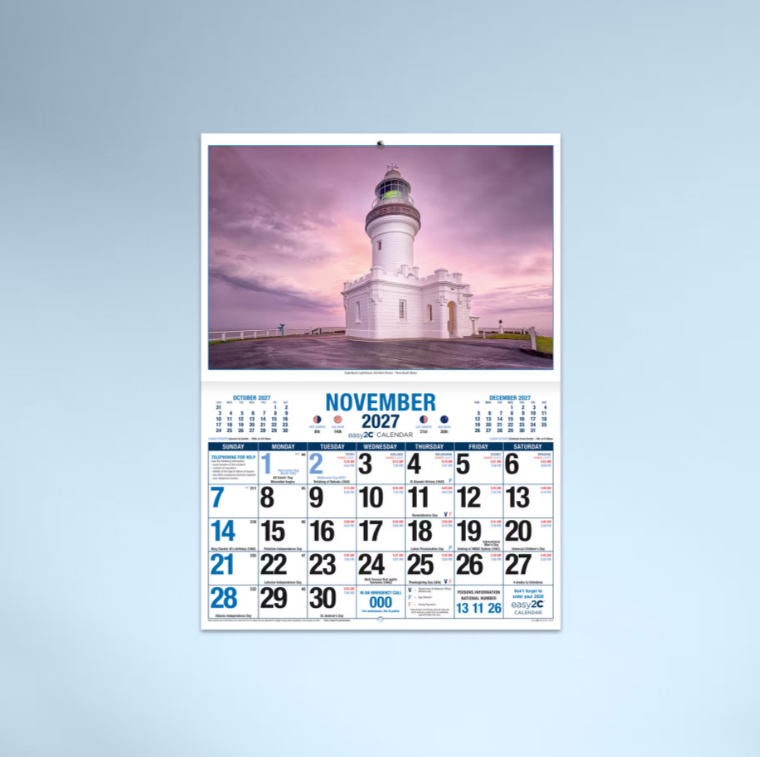 2027 easy2C Australian Images Booklet Calendar 297x205mm