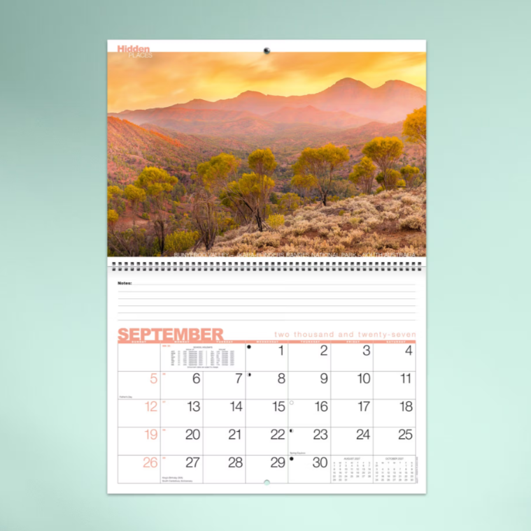 2027 Hidden Places Australian Spiral Bound Calendar 337x240mm