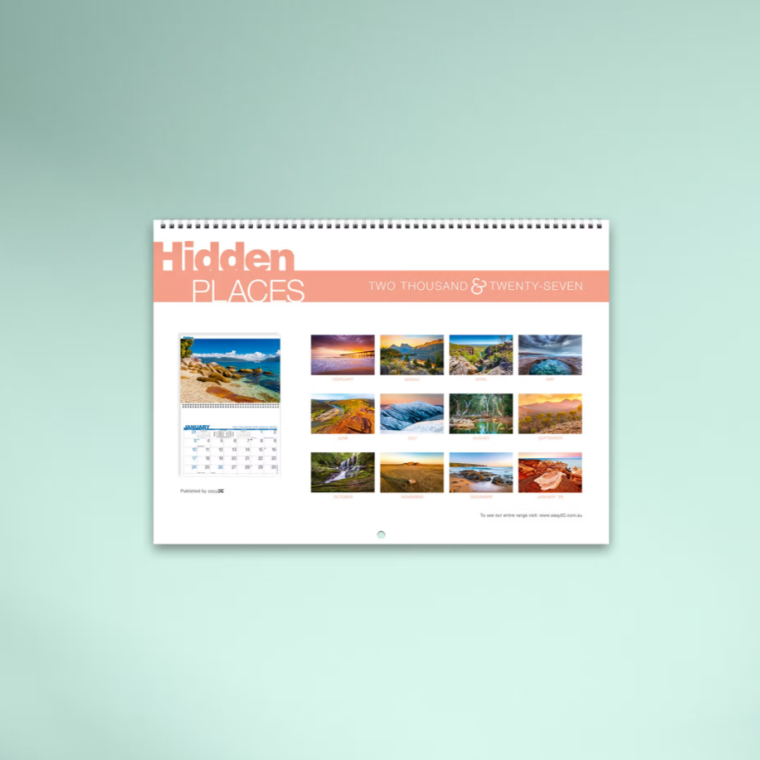 2027 Hidden Places Australian Spiral Bound Calendar 337x240mm