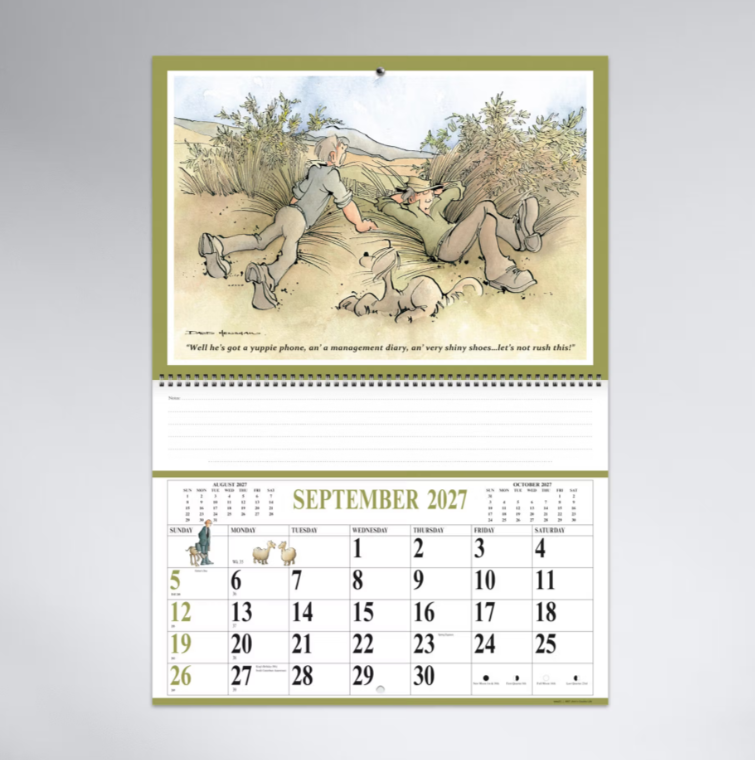 2027 Jock's Country Life Booklet Calendar Spiral Bound 337x240mm