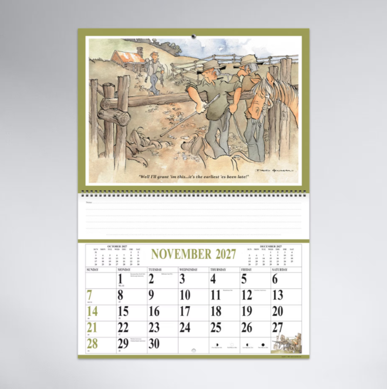 2027 Jock's Country Life Booklet Calendar Spiral Bound 337x240mm