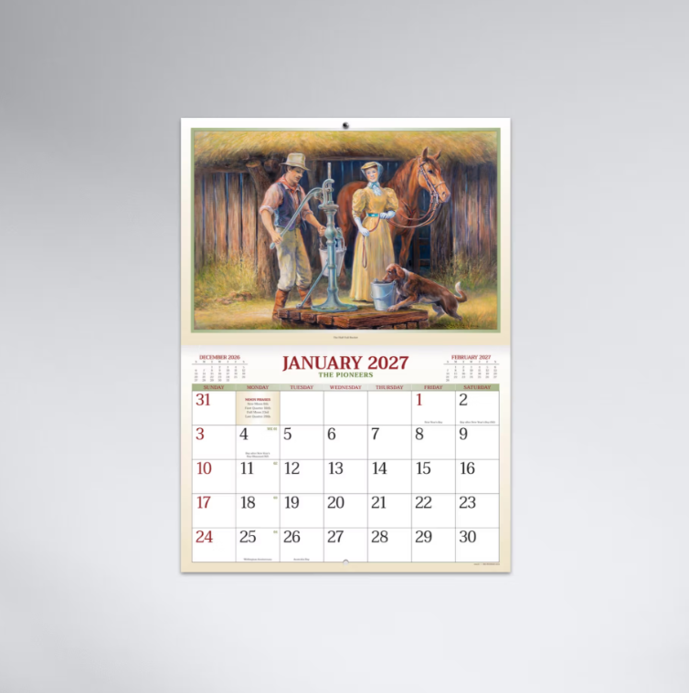 2027 The Pioneers Stitched Booklet Calendar 297x205mm - Paintings by Almar Zaadstra