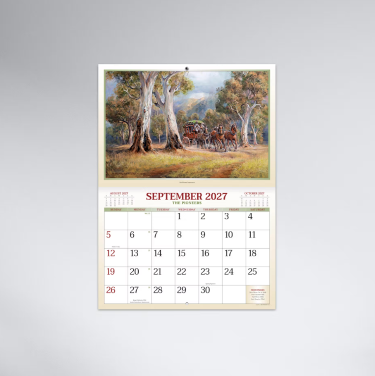 2027 The Pioneers Stitched Booklet Calendar 297x205mm - Paintings by Almar Zaadstra