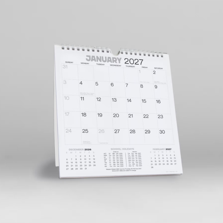 2027 Australia Land of Diversity Wall/Desk Calendar - March date pad view