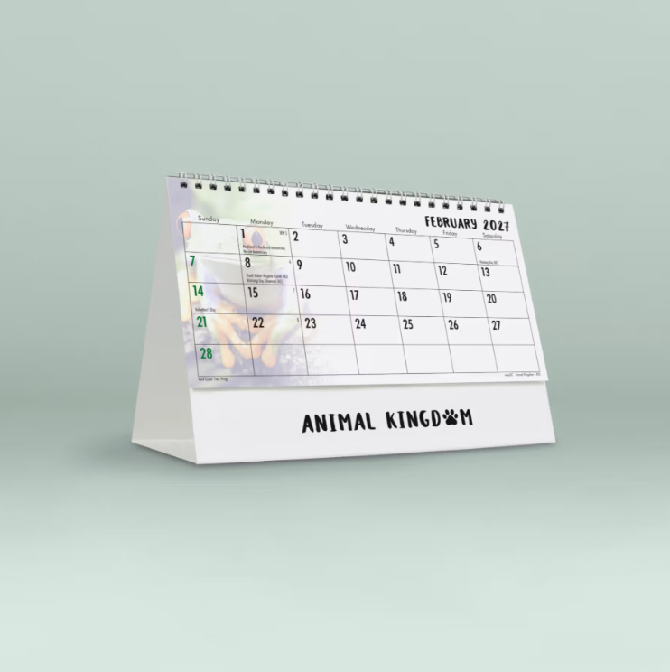 2027 Animal Kingdom Desk Calendar - May fox cubs