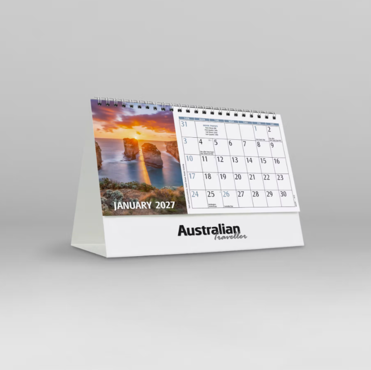 2027 Australian Traveller Desk Calendar - March Sydney Opera House reverse view