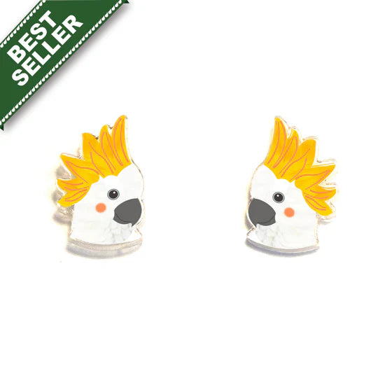 Sulphur-Crested Cockatoo Studs by Smyle Designs