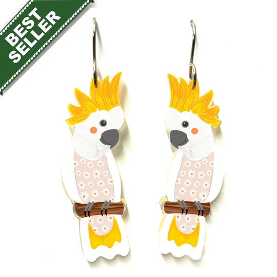 Sulphur-Crested Cockatoo Earrings by Smyle Designs