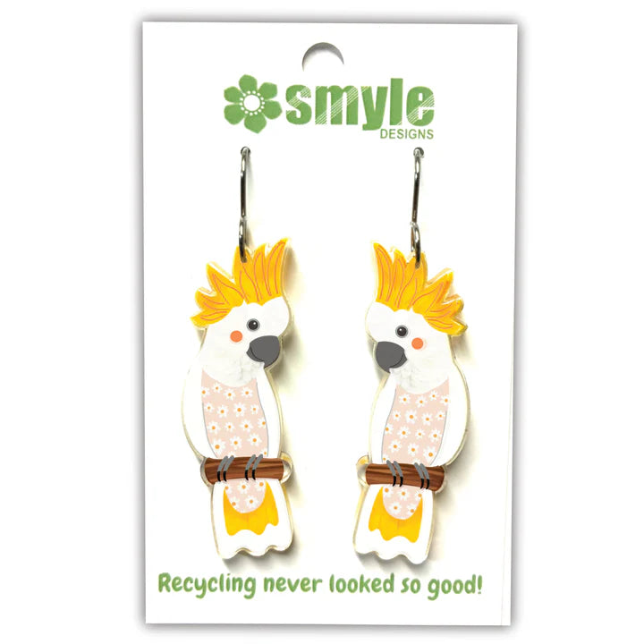 Sulphur-Crested Cockatoo Earrings by Smyle Designs