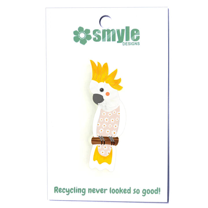 Sulphur-Crested Cockatoo Pin by Smyle Designs