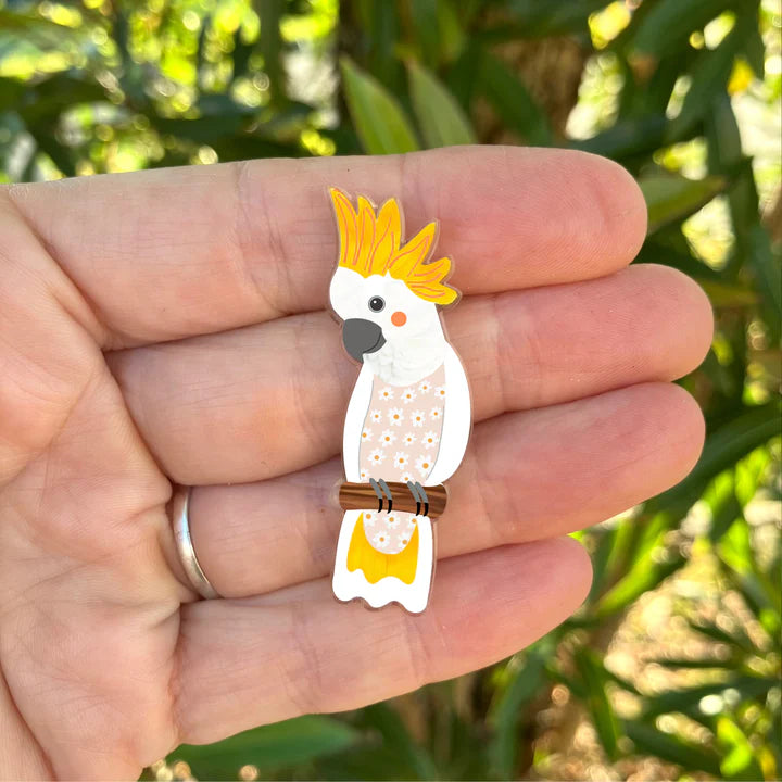 Sulphur-Crested Cockatoo Pin by Smyle Designs