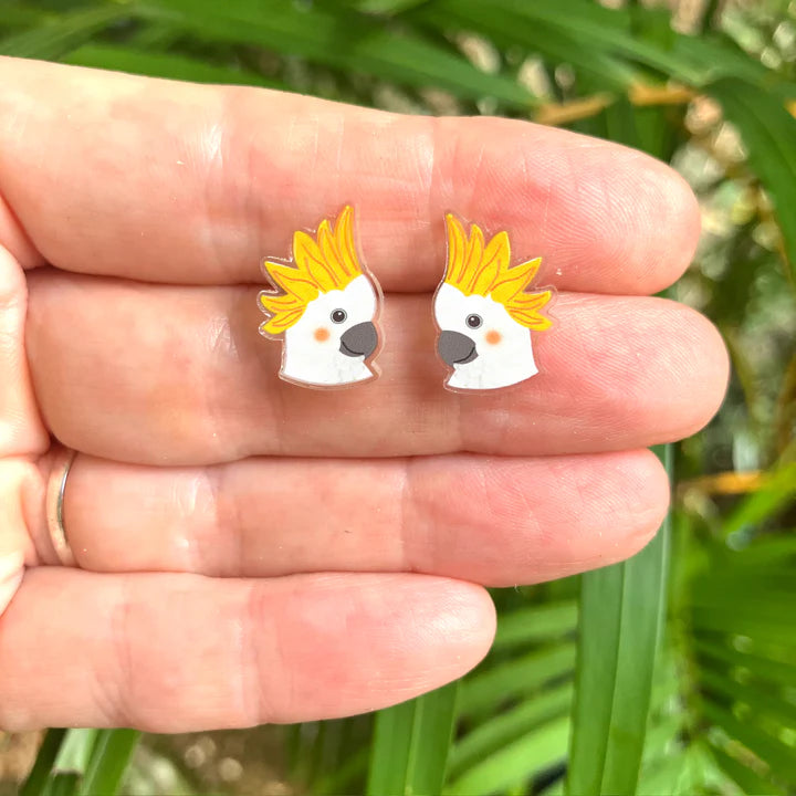 Sulphur-Crested Cockatoo Studs by Smyle Designs