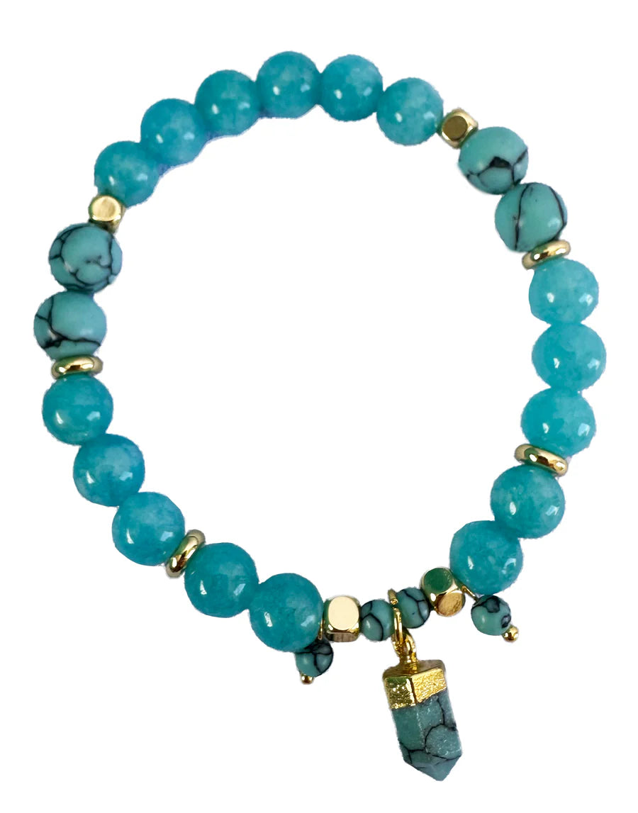Turquoise Crystal Bracelet by Lisa Pollock - Art from the Heart - Turquoise Healing & Good Fortune