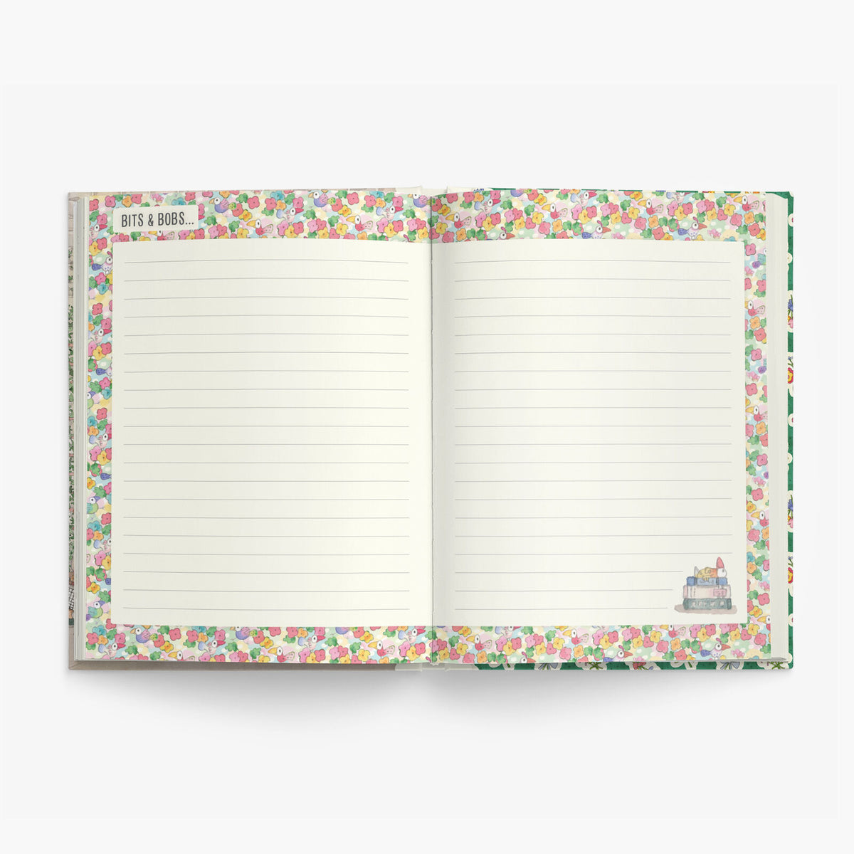 Open Twigseeds 2027 Diary showing colourful lined notes pages