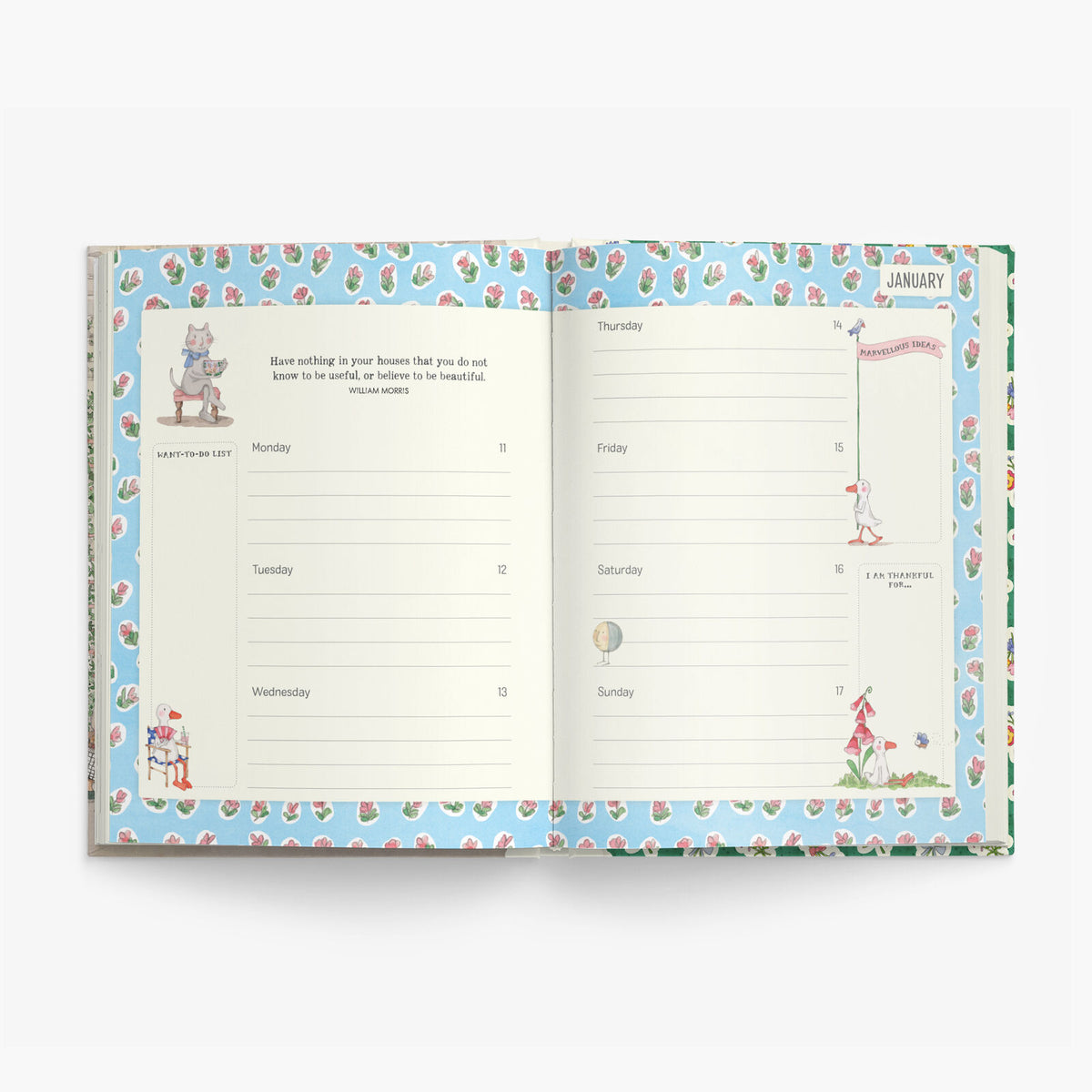 Two bonus Twigseeds diary sticker sheets with illustrations, quotes and planning labels