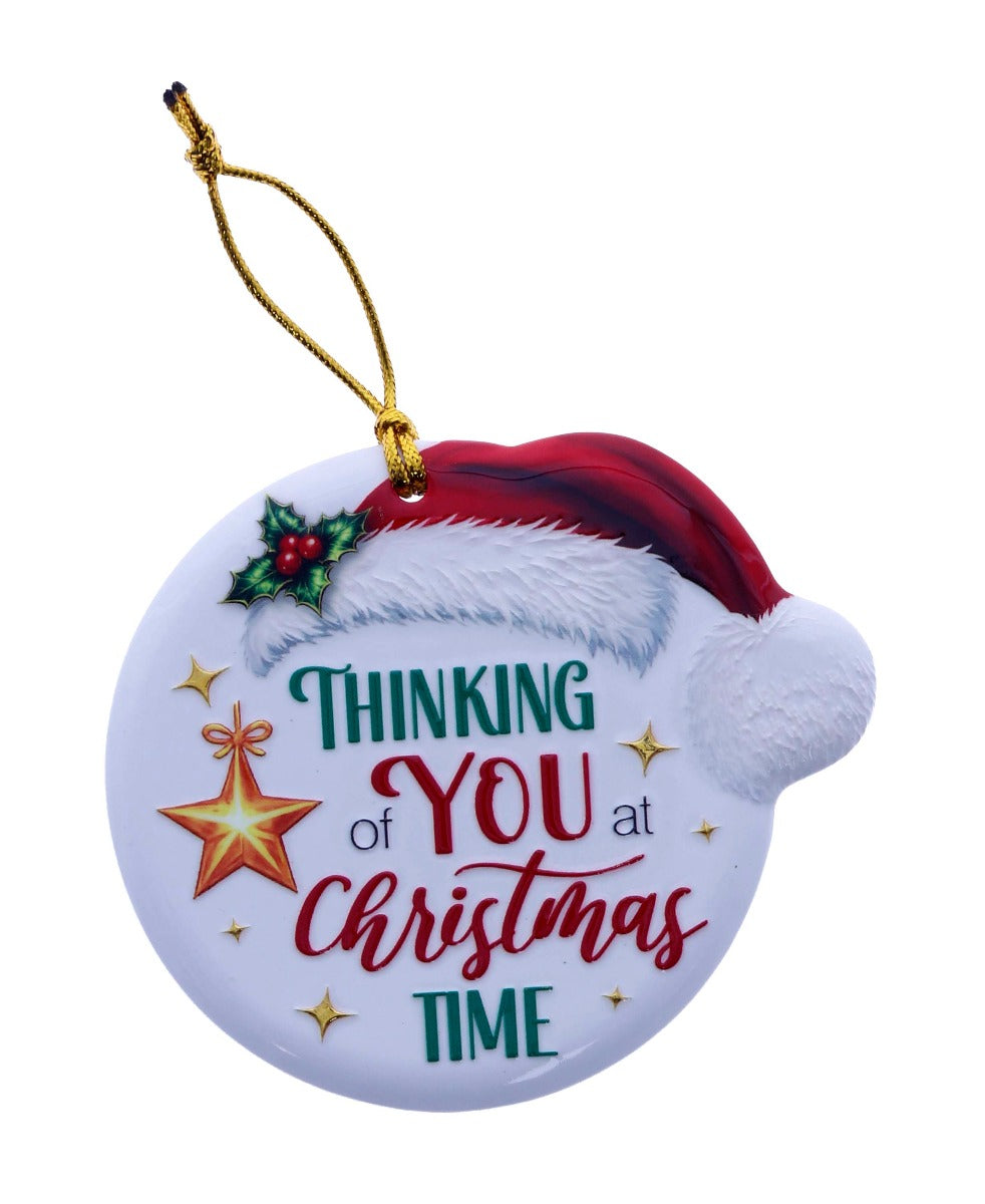 Family Friends House Christmas Sentiments Hanging Ceramic Plaque