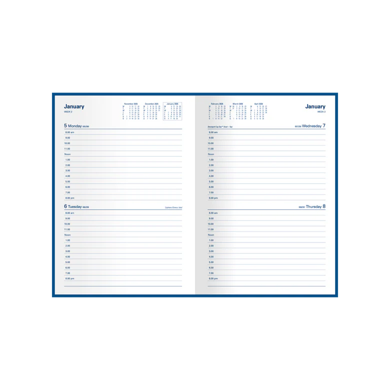 NEW Kingsgrove Calendar Year 2026 Diary/Planner, 2 Days to a Page, A5 Hard Cover 281.P59-26