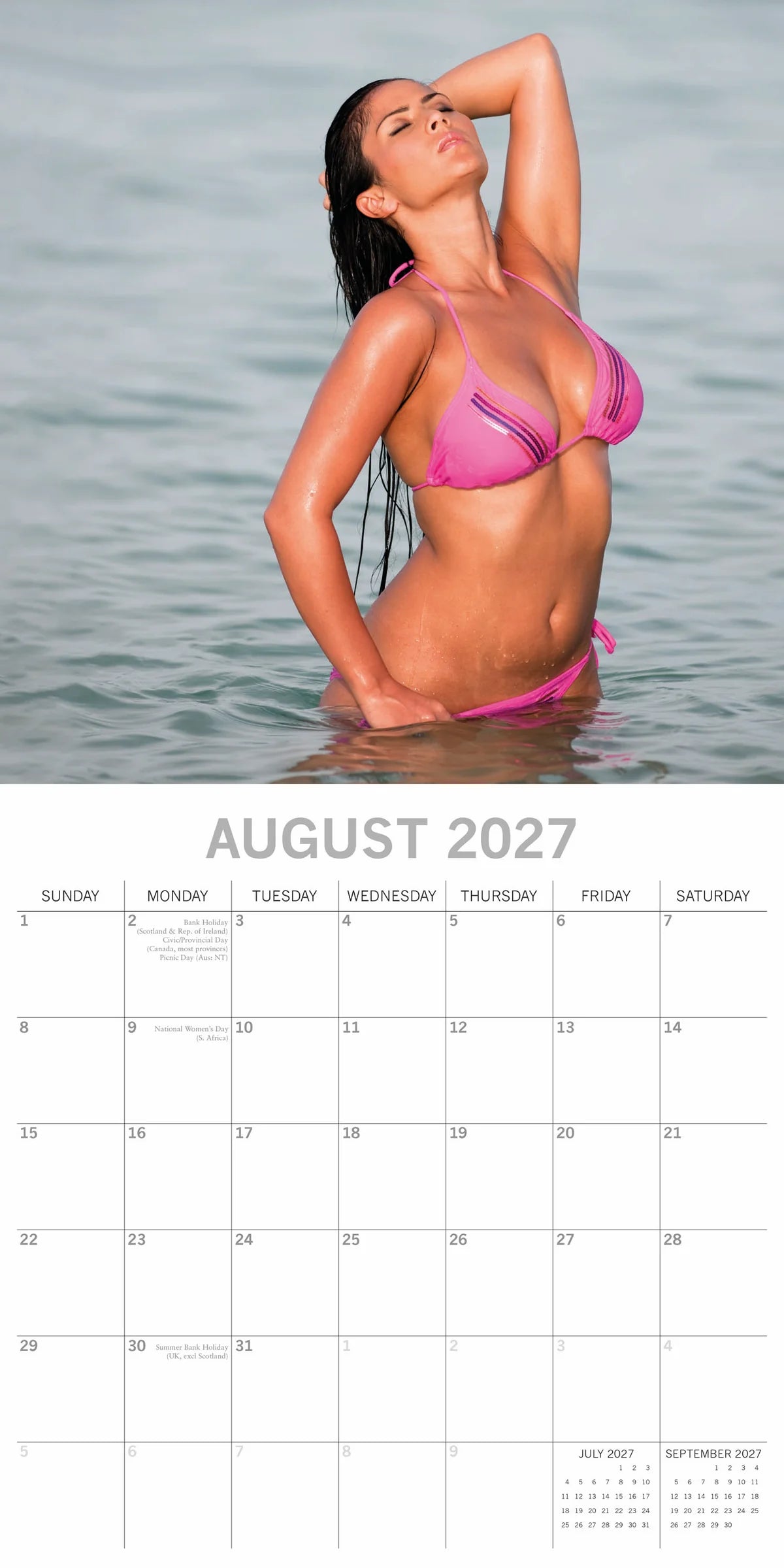 Gifted Stationery Beach Babes 2027 Square Wall Calendar 16 Months 300x300mm GSC27240