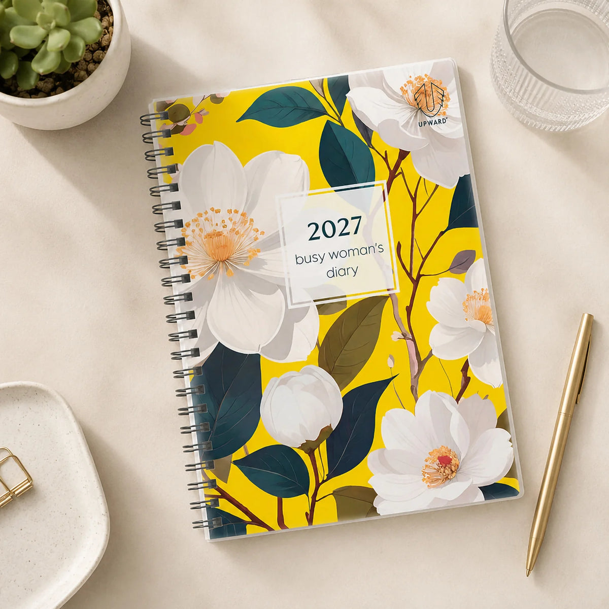 2027 Upward Busy Woman's A5 Week to an Opening Wiro-Bound Diary - Waratah