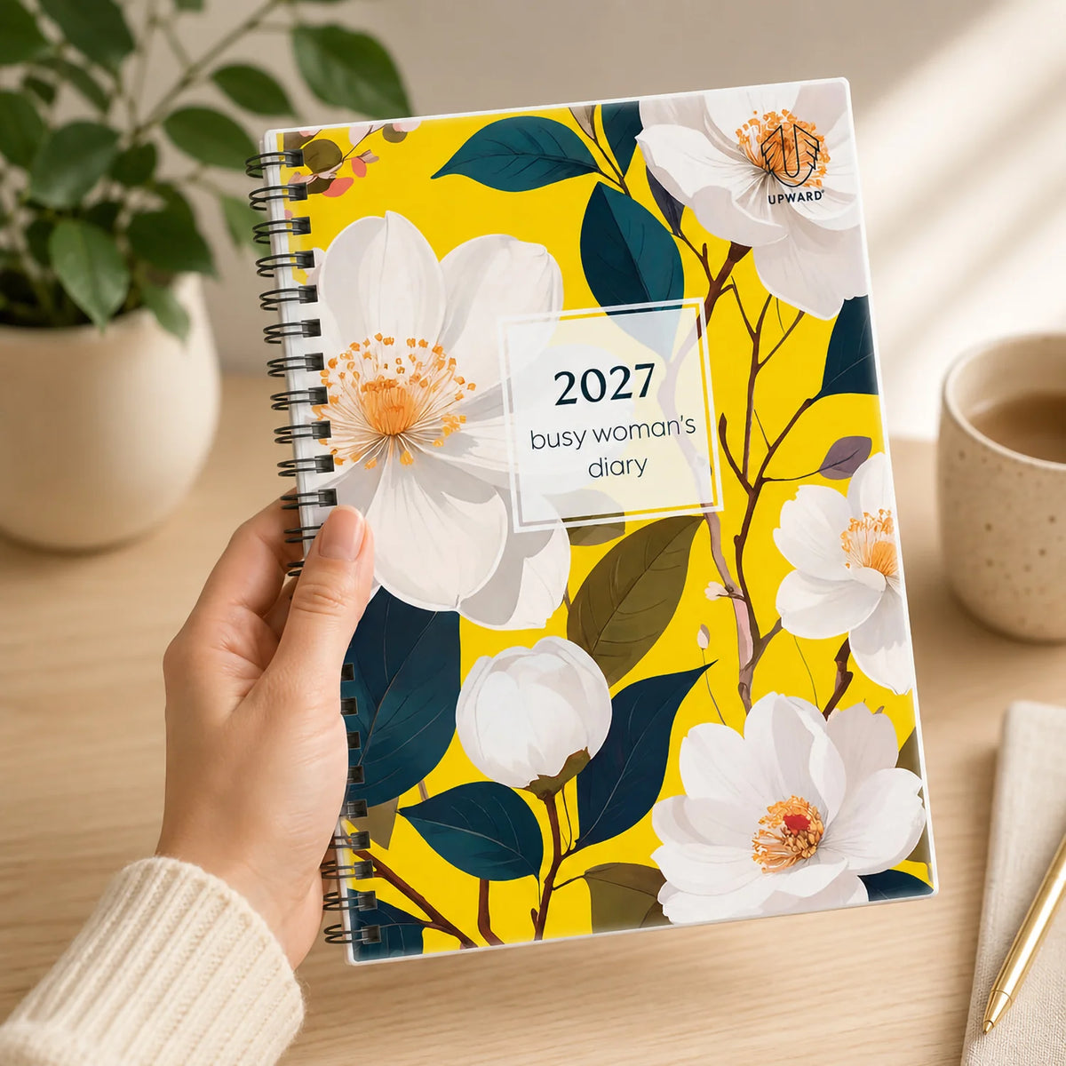 2027 Upward Busy Woman's A5 Week to an Opening Wiro-Bound Diary - Waratah